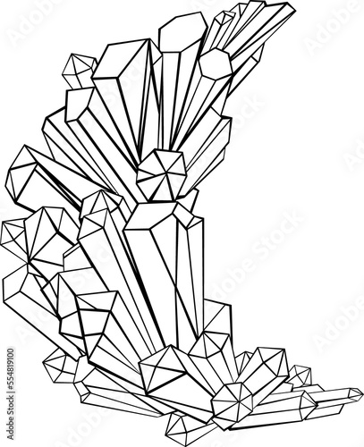Vászonkép Contour Crescent of Crystals