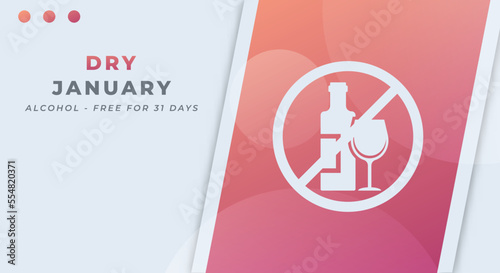 Happy Dry January Day Celebration Vector Design Illustration for Background, Poster, Banner, Advertising, Greeting Card