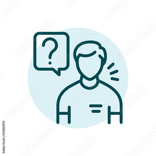 Ask a question black line icon. Customer help.