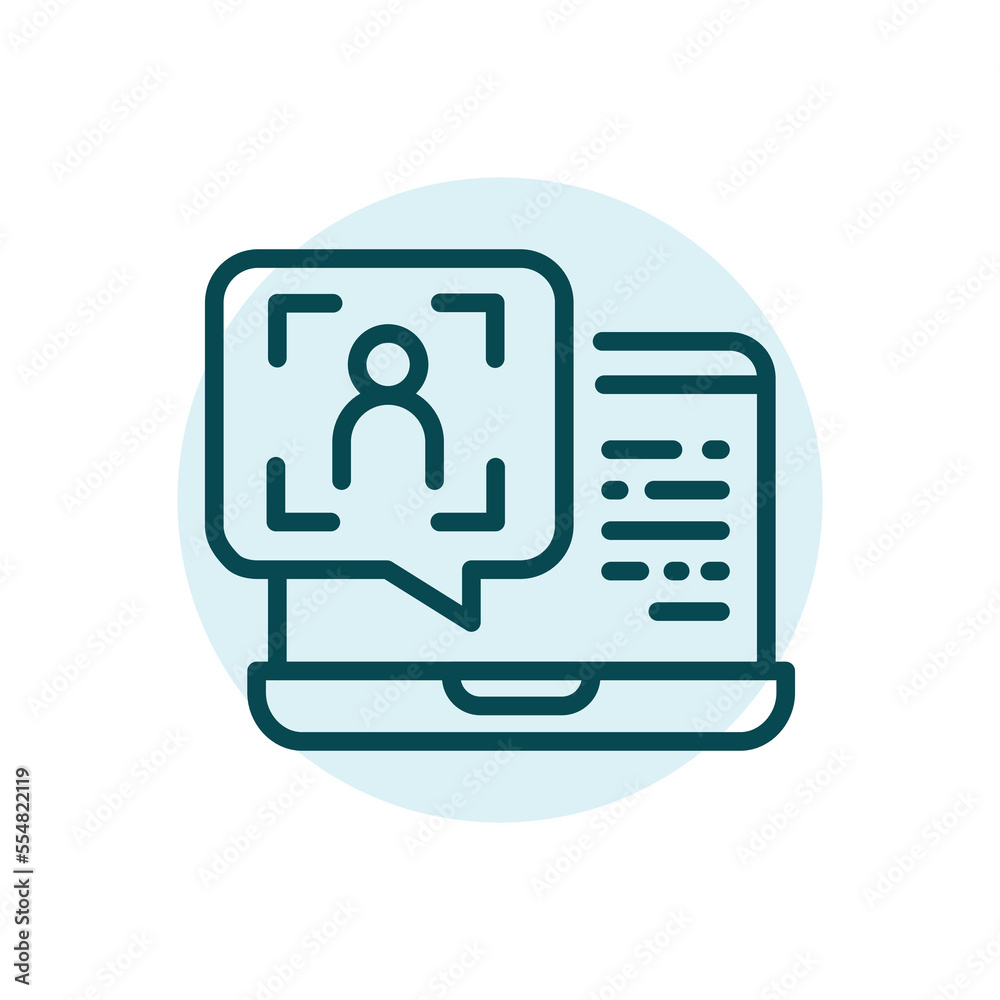 Customer request black line icon. Online comment. Customer request black line icon. Online comment.