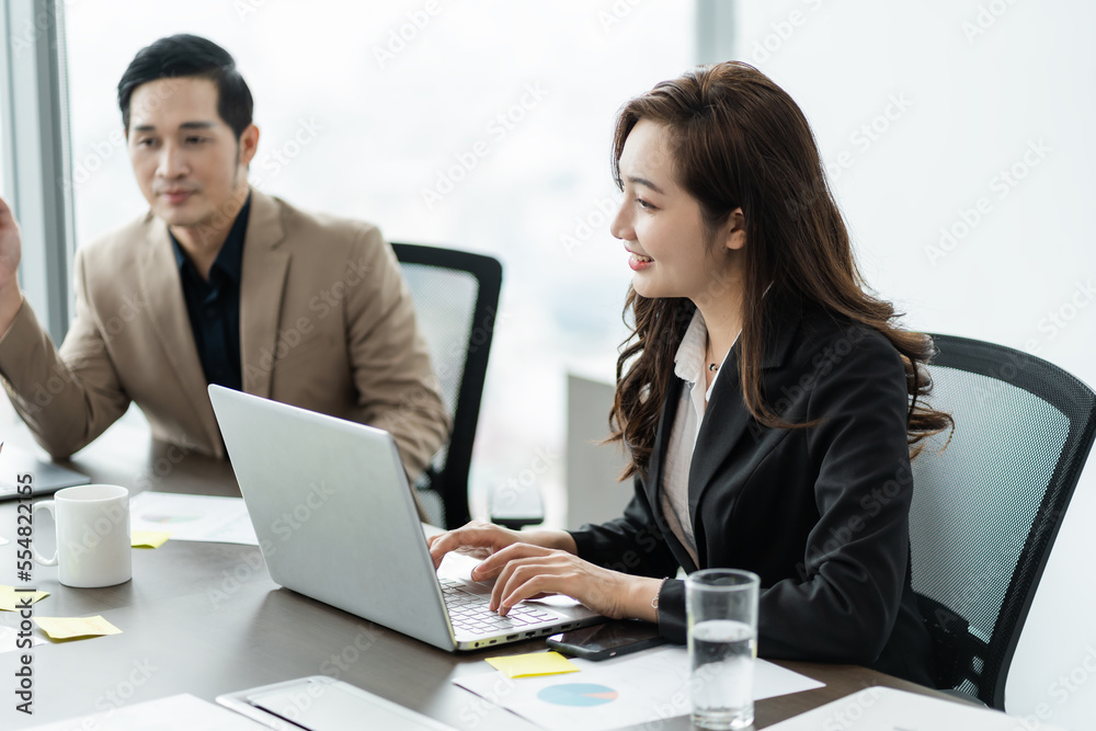 image of a group of Asian businessmen working together at the company image of a group of Asian businessmen working together at the company