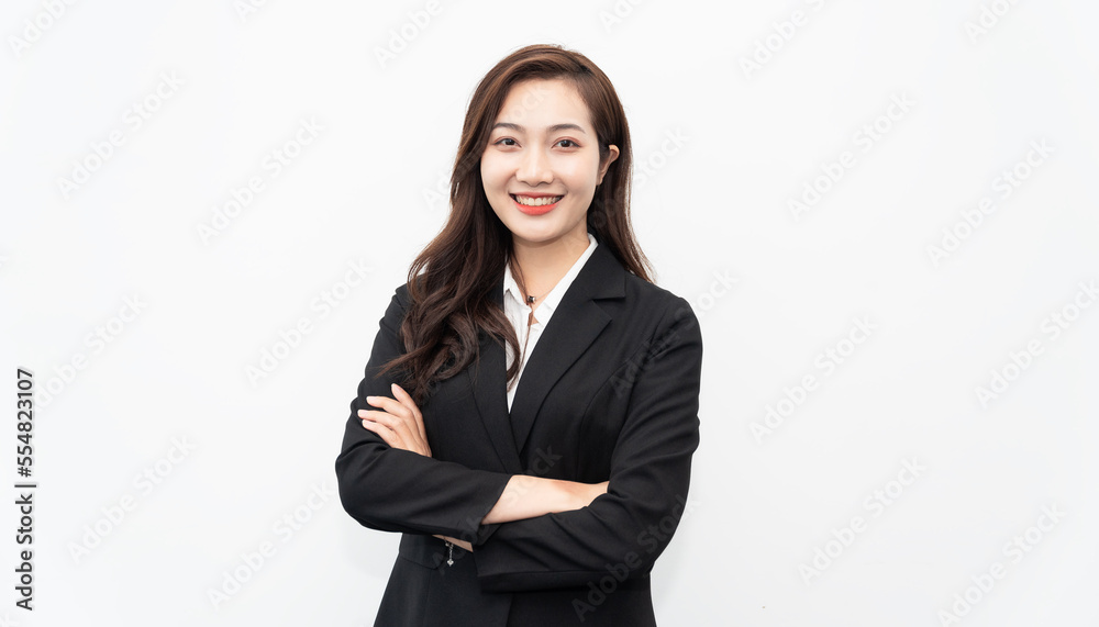 Asian businesswoman portrait on white background Asian businesswoman portrait on white background