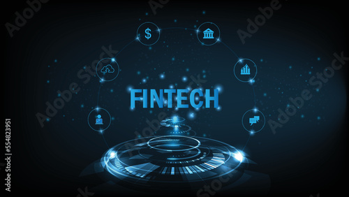 Fintech -financial technology concept.Business investment banking payment.vector illustration.
