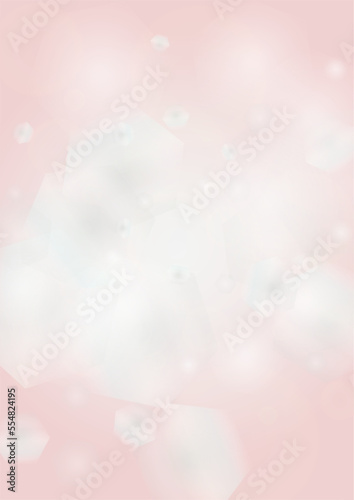 Abstract Vector Pink Background with Silver and White Light Spots. Magic Shiny Pastel Print. Baby Print. Romantic Bokeh Blurred Page Design for St' Valentines Day. Gentle Stardust Pattern.