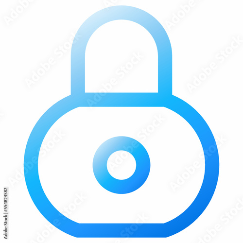 Padlock icon isolated vector illustration. Simple blue padlock vector for logo, icon, item, accessory, symbol, business, design or decoration. Shiny blue lock symbol safety security digital