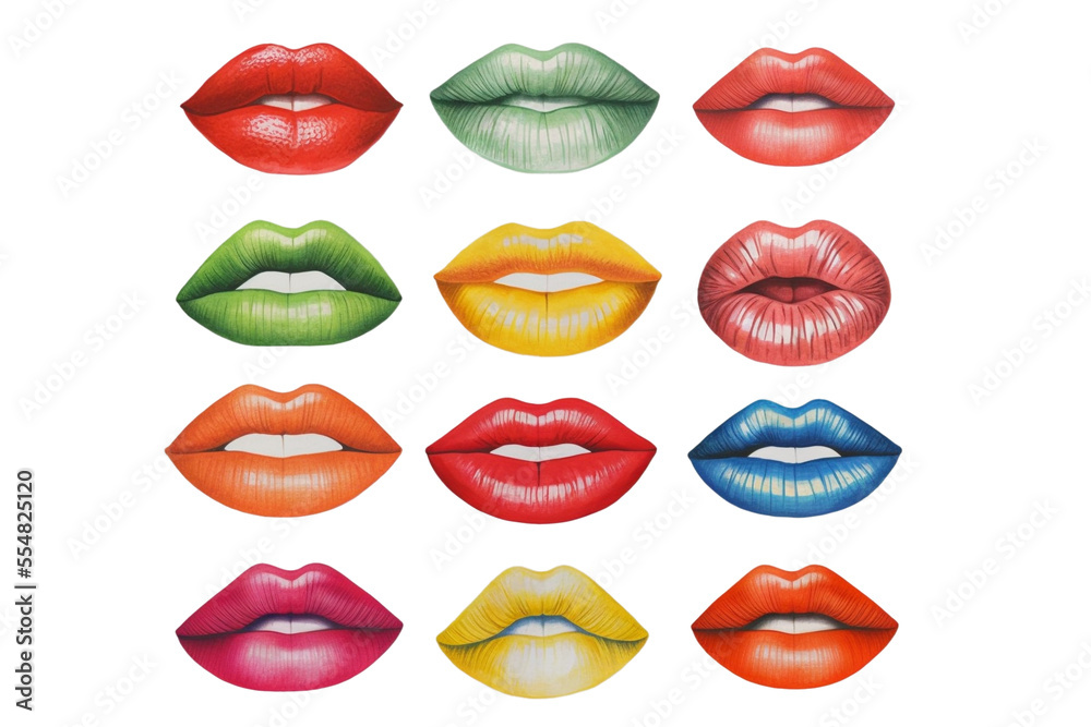 Cartoon Lippen, freigestellt auf transparentem Hintergrund, PNG Cartoon Lippen, freigestellt auf transparentem Hintergrund, PNG