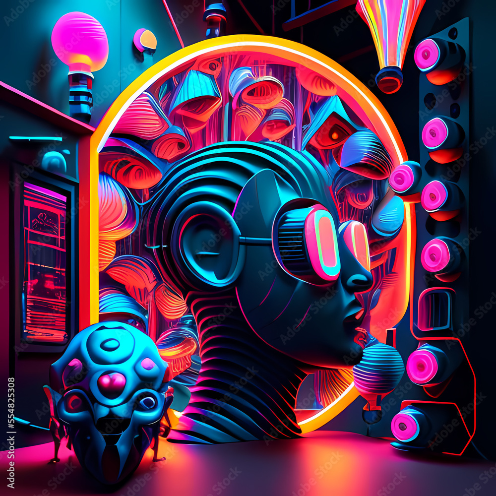 Modern Fantastic Illustration: A Dreamlike Scene of colorful Fantasy and detailed Glow Modern Fantastic Illustration: A Dreamlike Scene of colorful Fantasy and detailed Glow