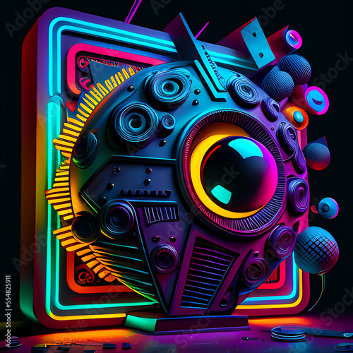 Modern Fantastic Illustration: A Dreamlike Scene of colorful Fantasy and detailed Glow