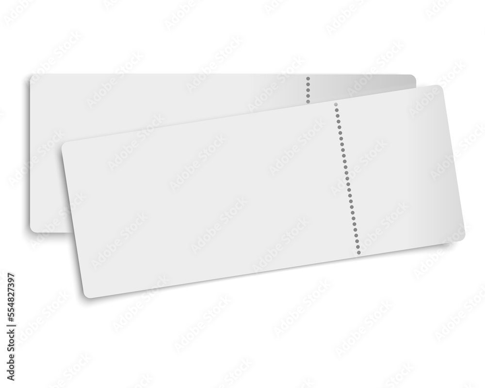 Blank airplane or event ticket. 3d rendering Blank airplane or event ticket. 3d rendering