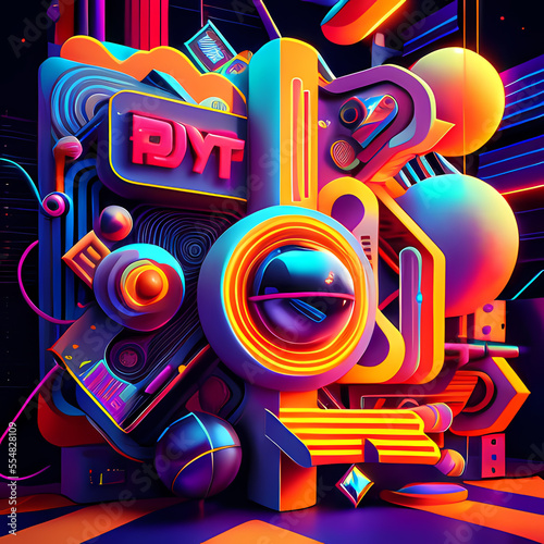 Modern Fantastic Illustration: A Dreamlike Scene of colorful Fantasy and detailed Glow