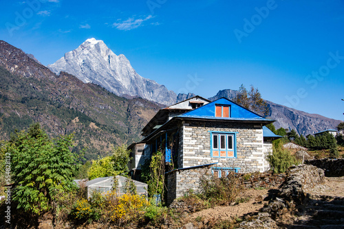 The scenery along the Everest Base Camp, Khumbu, Nepal  photo