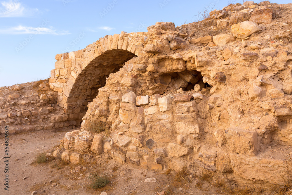 Al Karak, Jordan Medieval Crusaders Castle arch and ruins