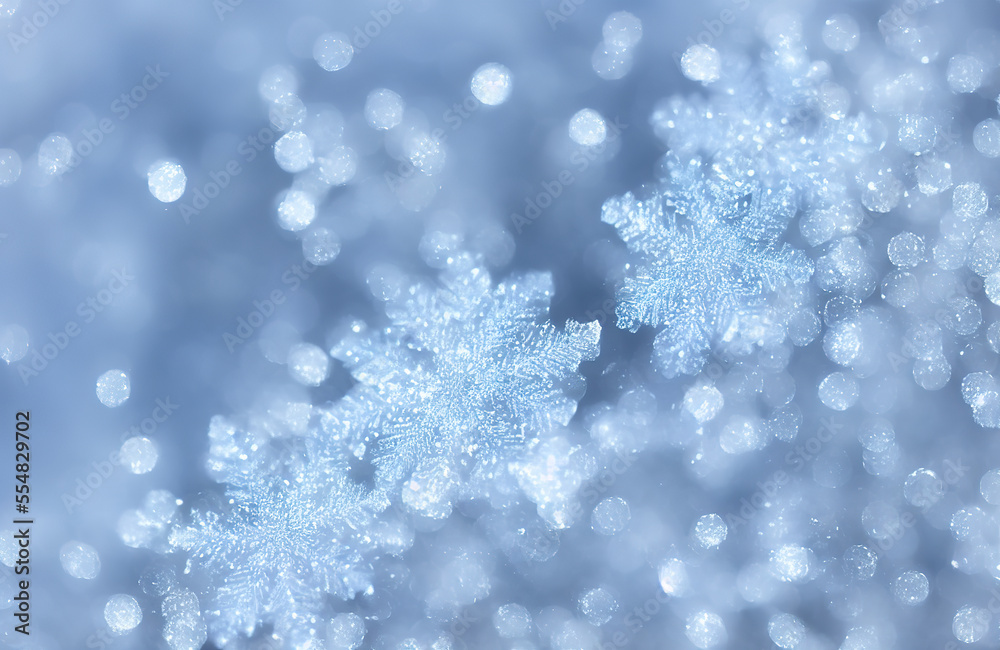 Winter magic - Snowflakes close-up, crystal clear ice (macro photo) Winter magic - Snowflakes close-up, crystal clear ice (macro photo)