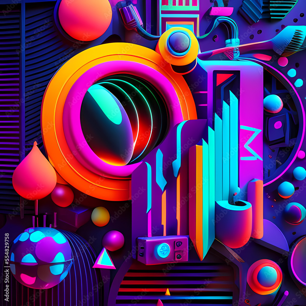 Modern Fantastic Illustration: A Dreamlike Scene of colorful Fantasy and detailed Glow Modern Fantastic Illustration: A Dreamlike Scene of colorful Fantasy and detailed Glow