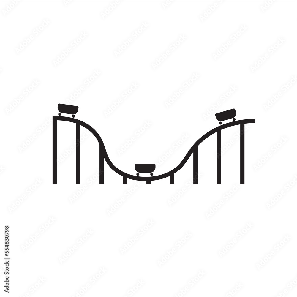 rollercoaster icon, vector, illustration on white background rollercoaster icon, vector, illustration on white background