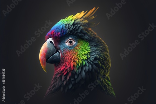 Beautiful and colored animals with glasses, parrot photo