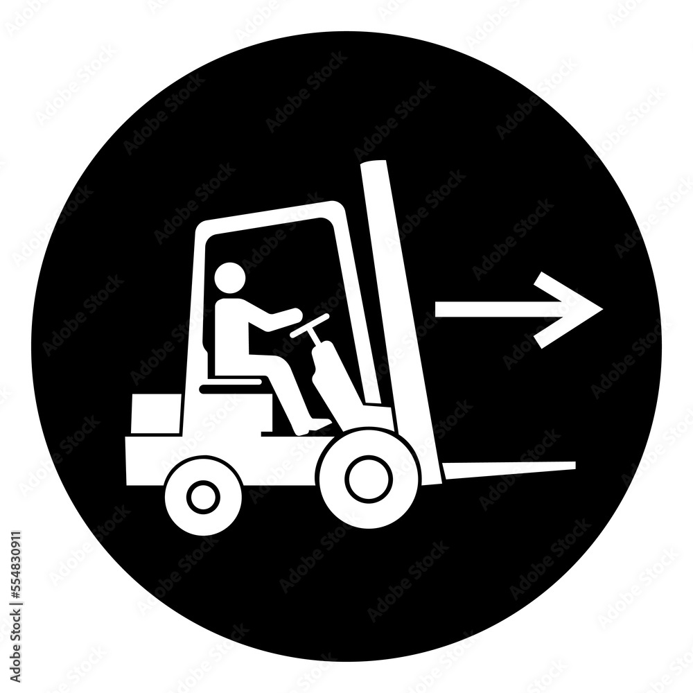 Forklift Point Right Symbol Sign,Vector Illustration, Isolated On White Background Label. EPS10