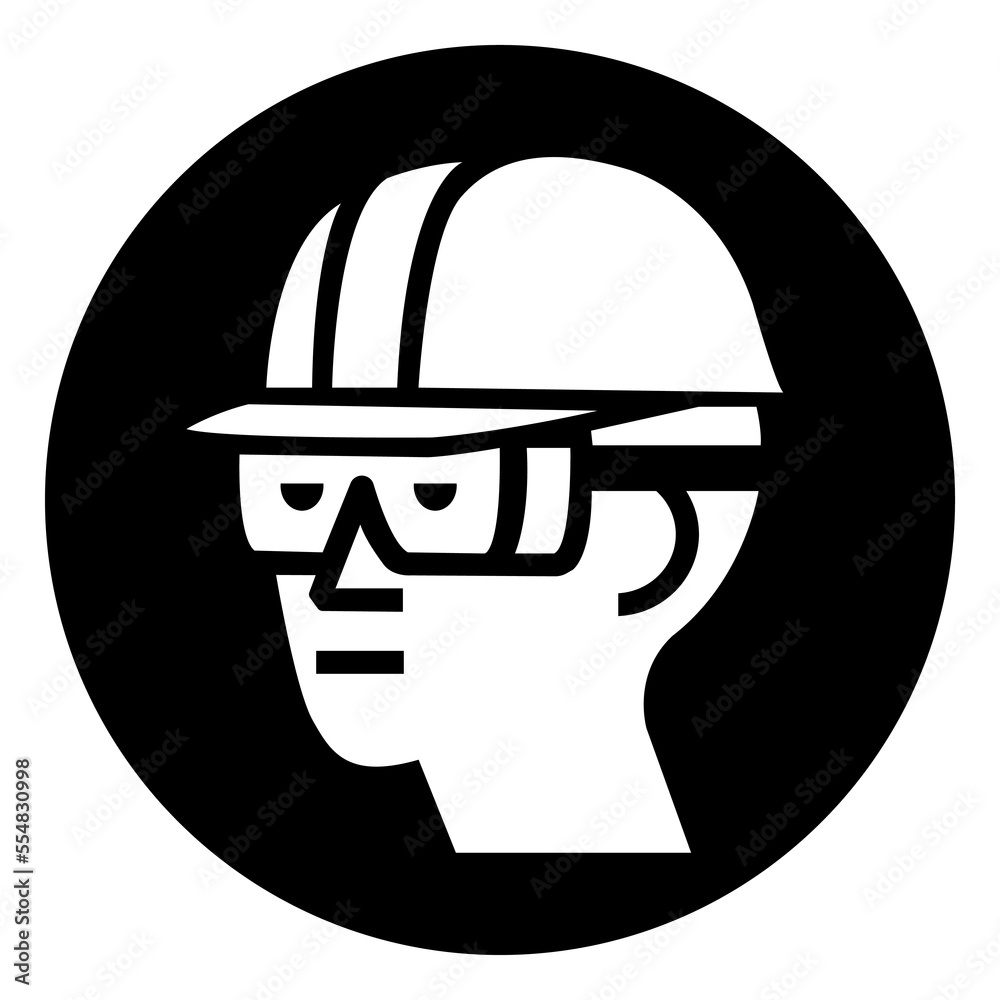 Wear Hard Hat and Chemical Goggles Symbol Sign ,Vector Illustration, Isolate On White Background Label. EPS10 Wear Hard Hat and Chemical Goggles Symbol Sign ,Vector Illustration, Isolate On White Background Label. EPS10