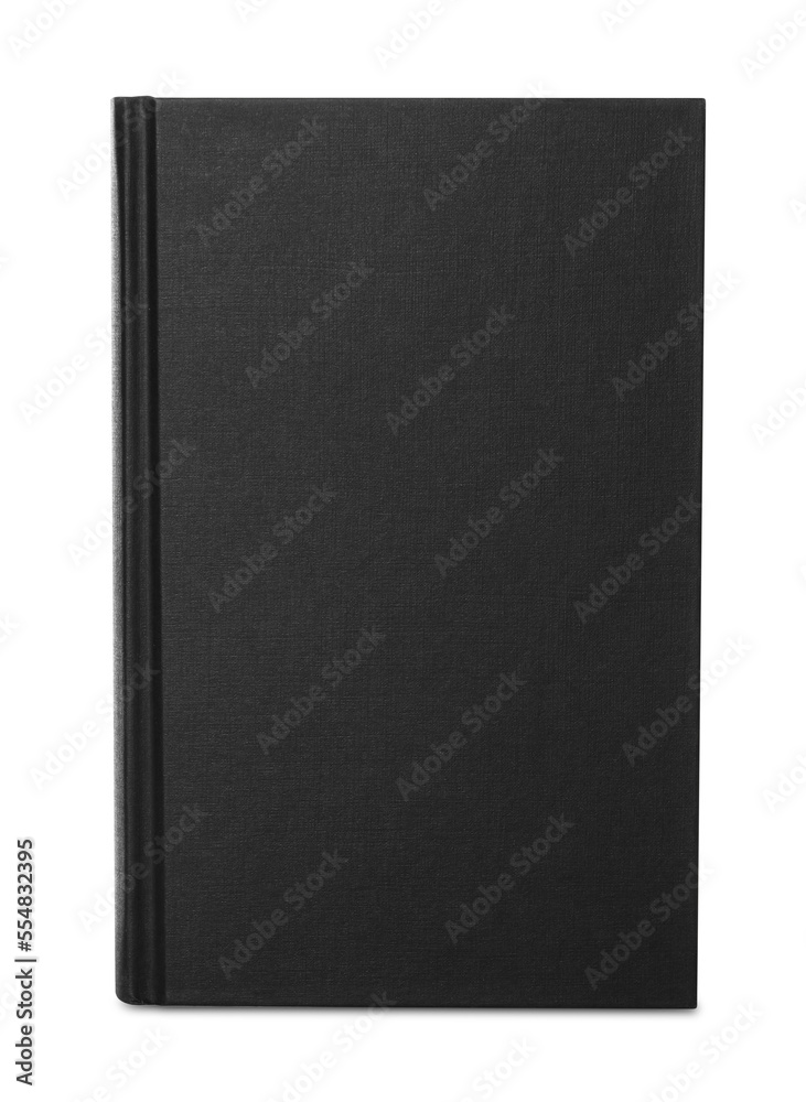 Closed book with black hard cover isolated on white Closed book with black hard cover isolated on white