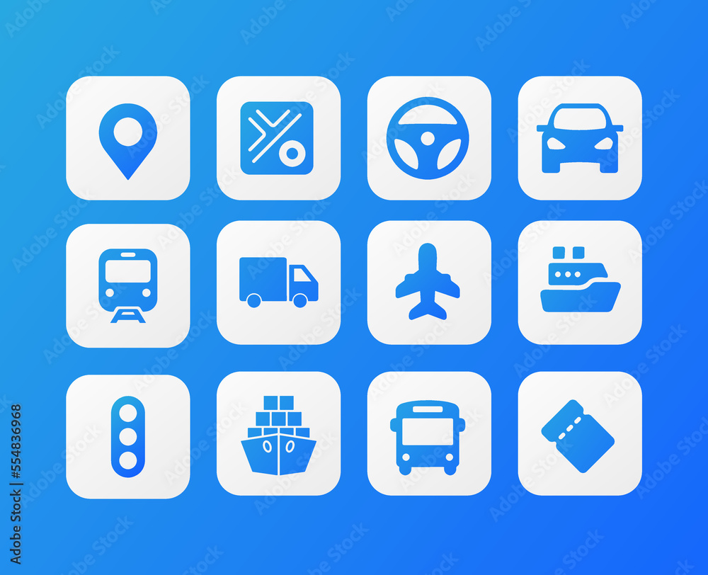 set of transportation icon set of transportation icon