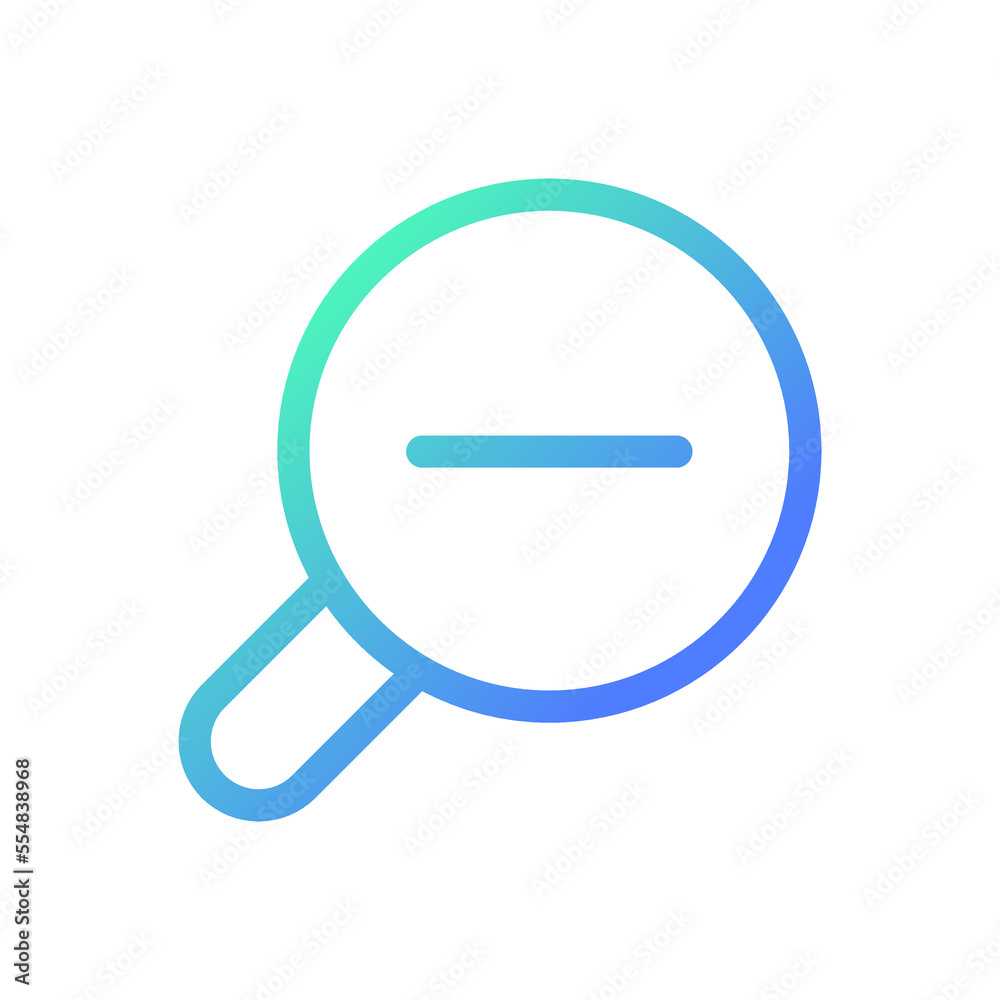 Magnifying glass with minus for map pixel perfect gradient linear ui icon. Magnifier tool. Zoom out text. Line color user interface symbol. Modern style pictogram. Vector isolated outline illustration Magnifying glass with minus for map pixel perfect gradient linear ui icon. Magnifier tool. Zoom out text. Line color user interface symbol. Modern style pictogram. Vector isolated outline illustration