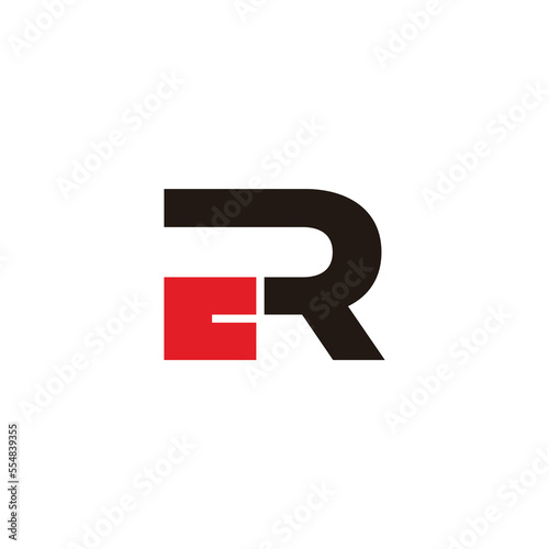 letter cr simple geometric colorful logo vector