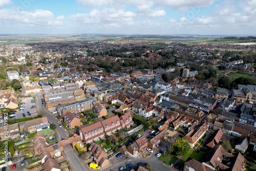 Royston town  Hertfordshire  UK Aerial drone