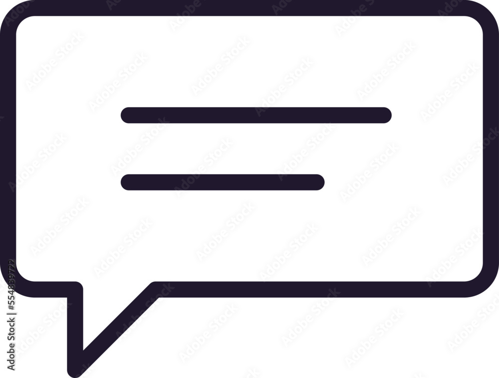 Speech bubble line icon on white background Speech bubble line icon on white background