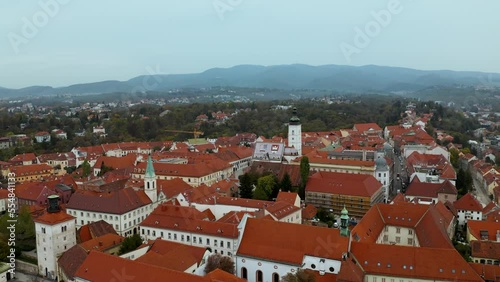 A Bird's Eye View of Historic Zagreb: Exploring the Red Roofs of the capital Old Town