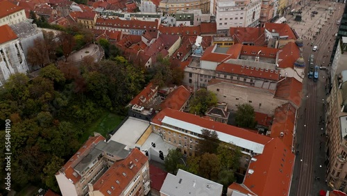 A Bird's Eye View of Historic Zagreb: Exploring the Red Roofs of the capital Old Town