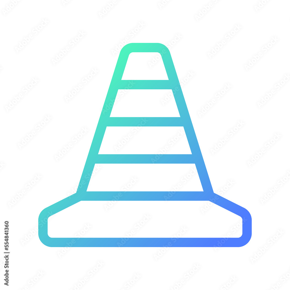 Traffic cone pixel perfect gradient linear ui icon. Road parking. Construction site. Control zone. Line color user interface symbol. Modern style pictogram. Vector isolated outline illustration Traffic cone pixel perfect gradient linear ui icon. Road parking. Construction site. Control zone. Line color user interface symbol. Modern style pictogram. Vector isolated outline illustration