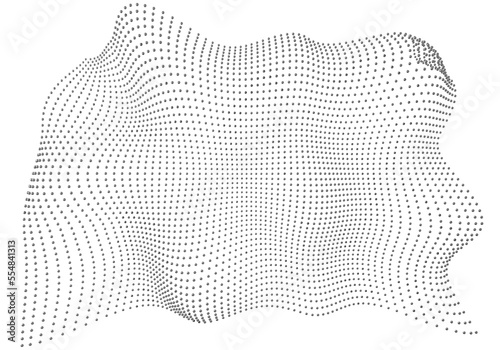 Halftone pattern overlay - 3d abstract shape design element - curved rectangle