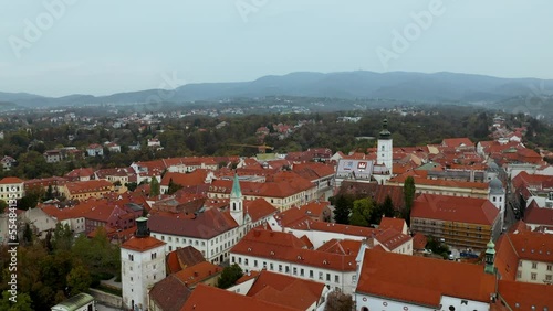 A Bird's Eye View of Historic Zagreb: Exploring the Red Roofs of the capital Old Town