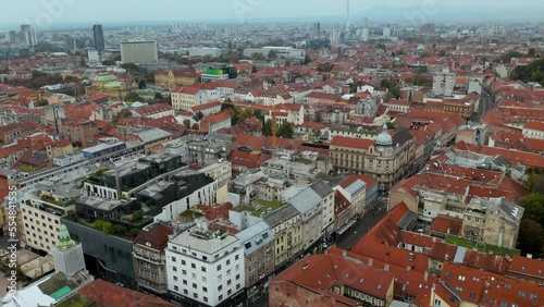 A Bird's Eye View of Historic Zagreb: Exploring the Red Roofs of the capital Old Town