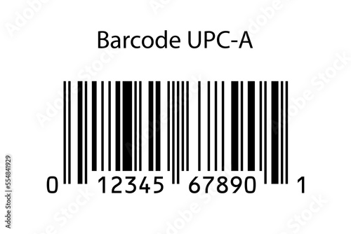 UPC-A barcode isolated on white background. Vector