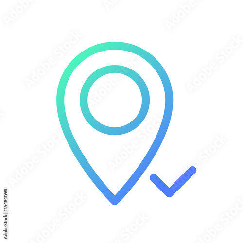 Free Download Reaching pinned destination pixel perfect gradient linear ui icon. Approved place on map. GPS navigation. Line color user interface symbol. Modern style pictogram. Vector isolated outline illustration - GFXLoad