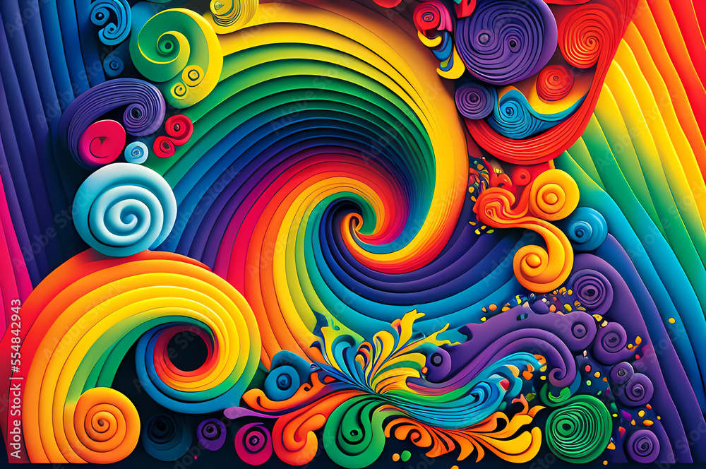 Seamless Abstract Colorful Design, texture, curvy and artistic Illustration pattern