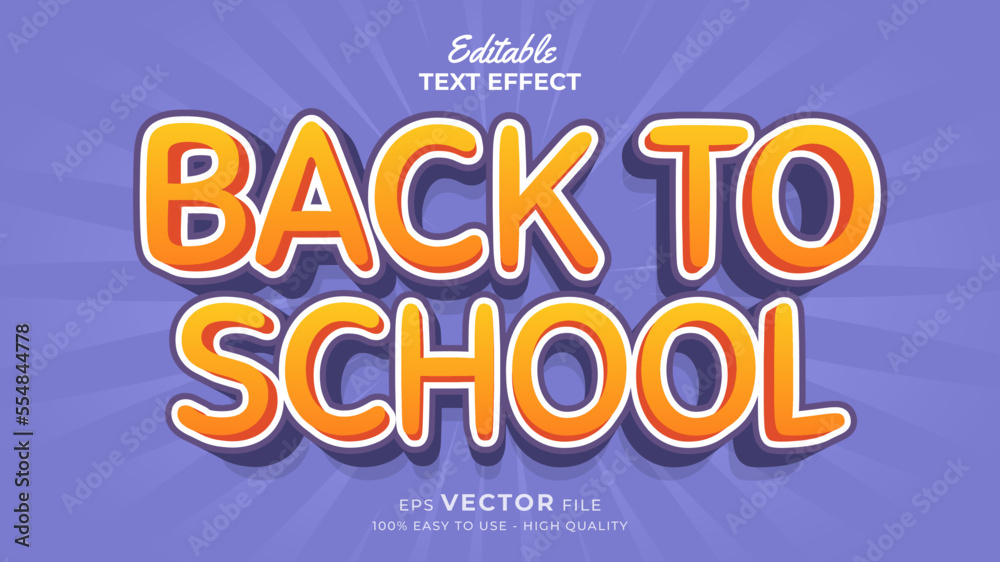 Fototapeta premium Back to school Text effect editable premium free download