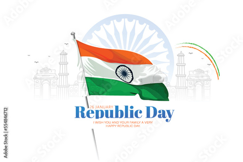 Fototapeta Happy Republic Day of India celebration 26 January