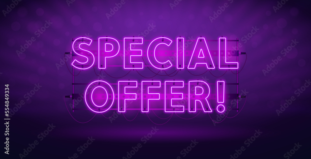 Glowing Neon Special Offer Banner