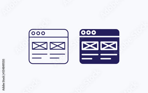 Web layout wireframe illustration icon