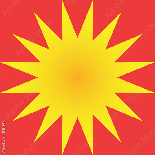 Sun in square vector illustration in gradient design