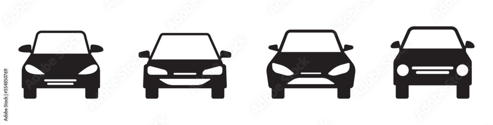 Simple car icons. Vector illustration.