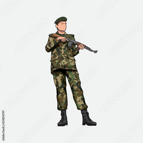 Pakistan Army with rifle vector illustration