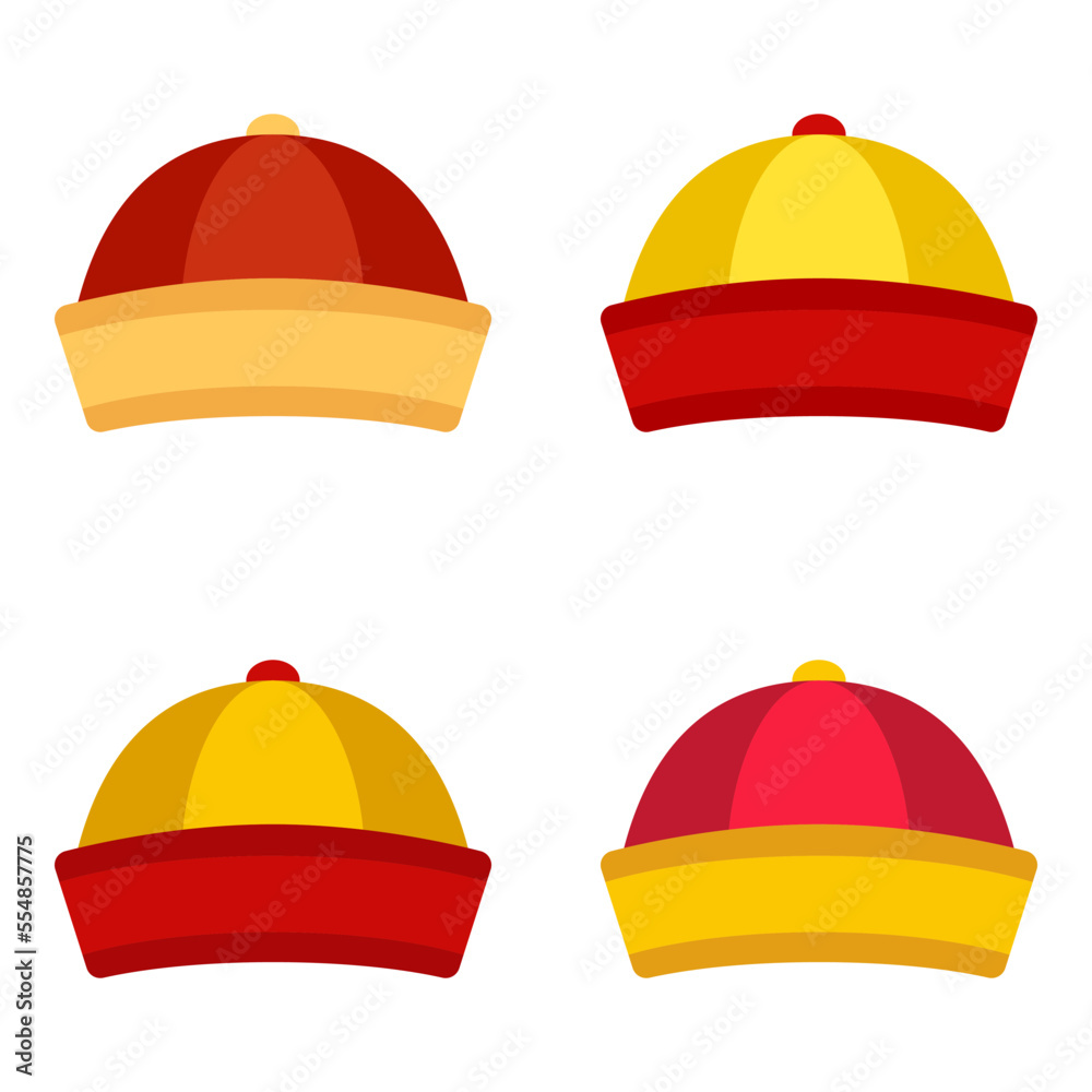 Fototapeta premium Chinese Hat in flat style isolated