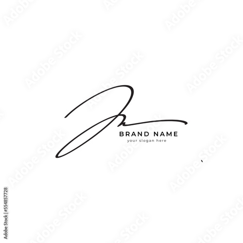 J N initial letter signature logo or handwritten letter monogram