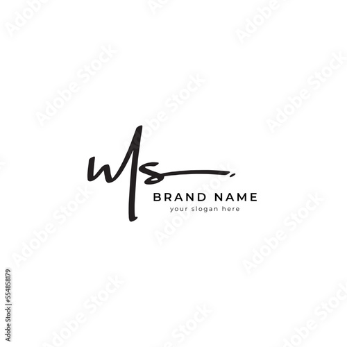 M S initial letter signature logo or handwritten letter monogram