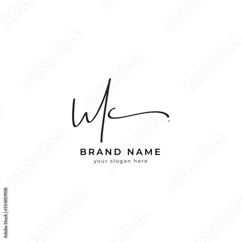 M C initial letter signature logo or handwritten letter monogram