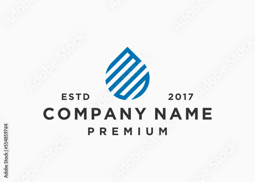 initial letter ms water drop logo design vector illustration template