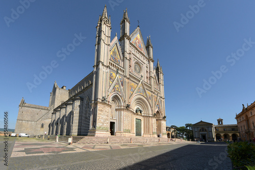 View on Orvieto duomo on a sunny day, Italy